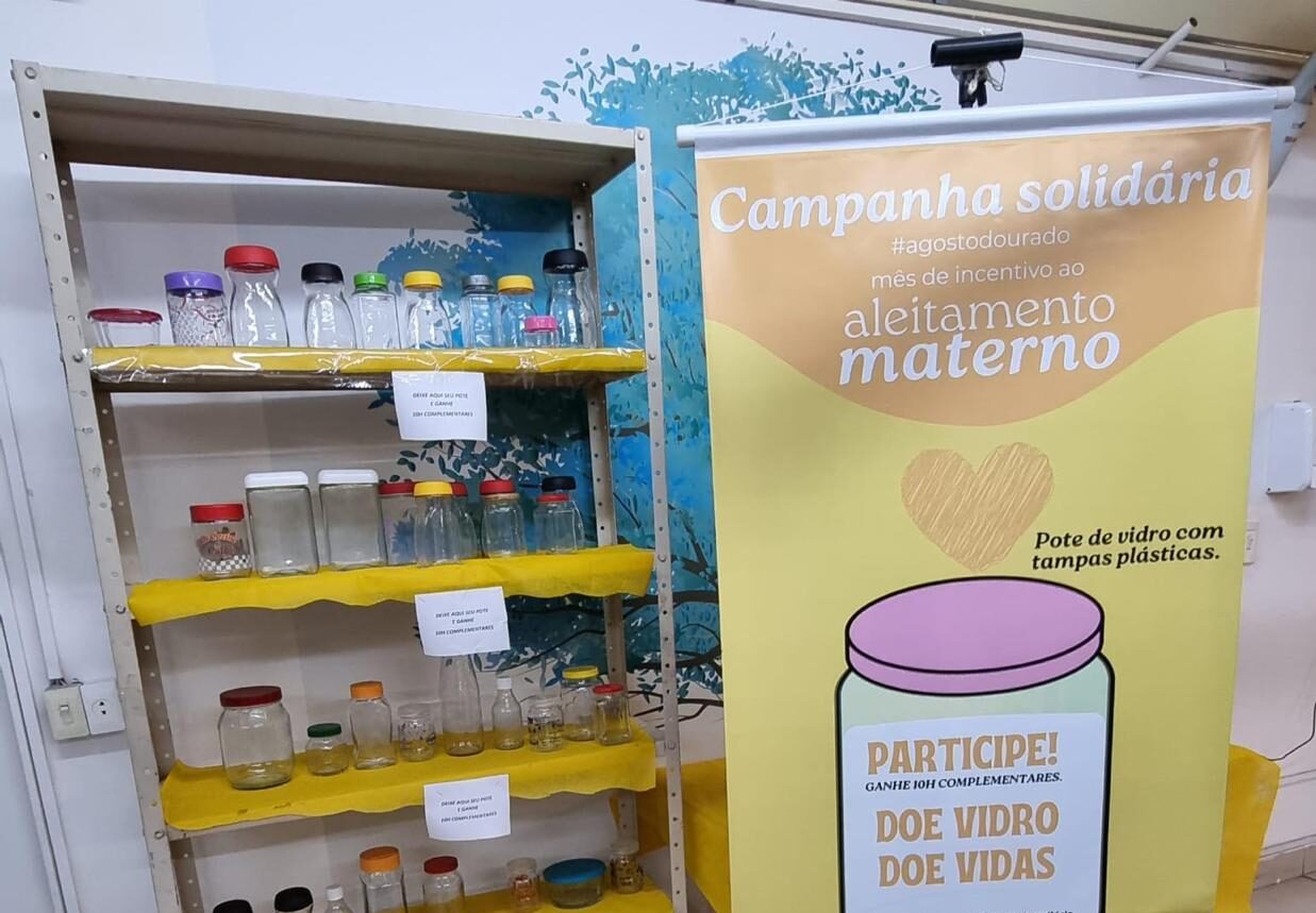 campanha de arrecadação de recipientes para leite materno Estácio Brasília